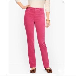 Velveteen Jean Curvy Fit 10P Talbots High Waist Straight Leg Pink 5 Pocket 28"